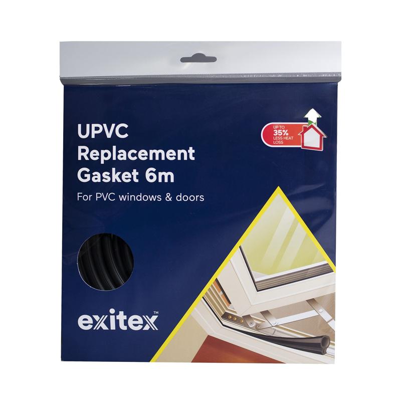Exitex Upvc Replacement Gasket 6M Black ( Window / Door)