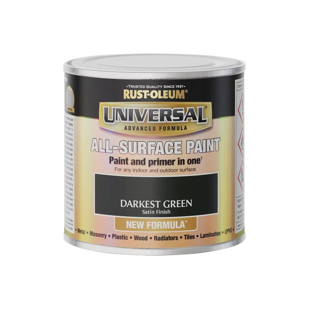 Rust Oleum Universal All Surface Paint Darkest Green Satan 250ml
