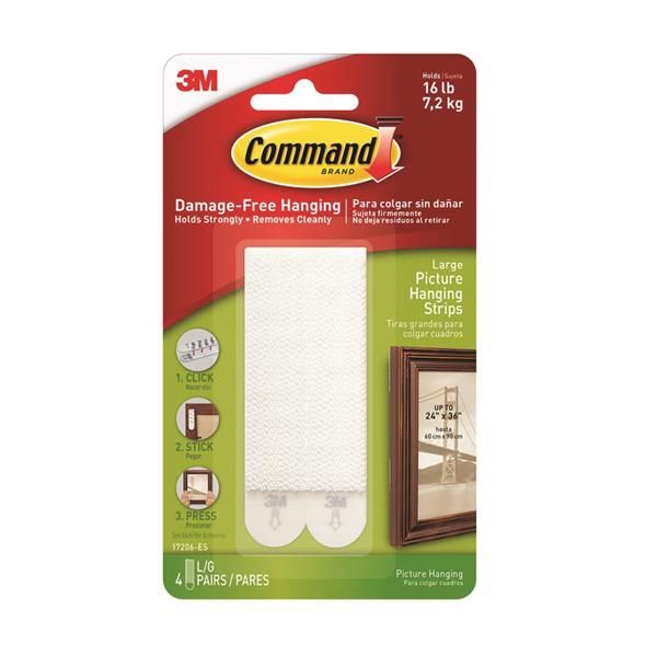 Command Damage Free Hanging - White (4 Sets Of Large Strips)
