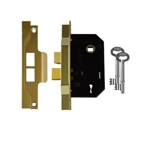 Union Rebated Lock 2.5" Brass