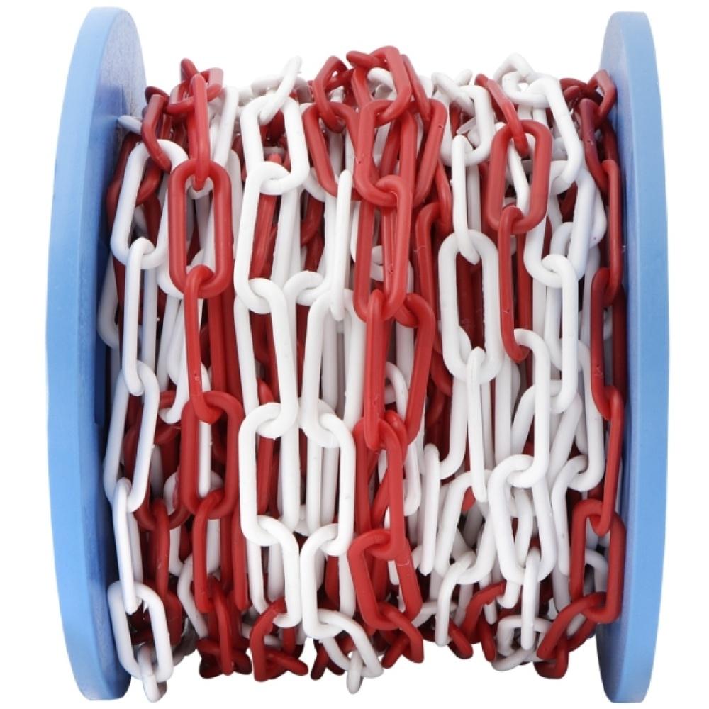 Posamo Plastic Chain Red/White 6mm X 30M Spool (Per Metre)