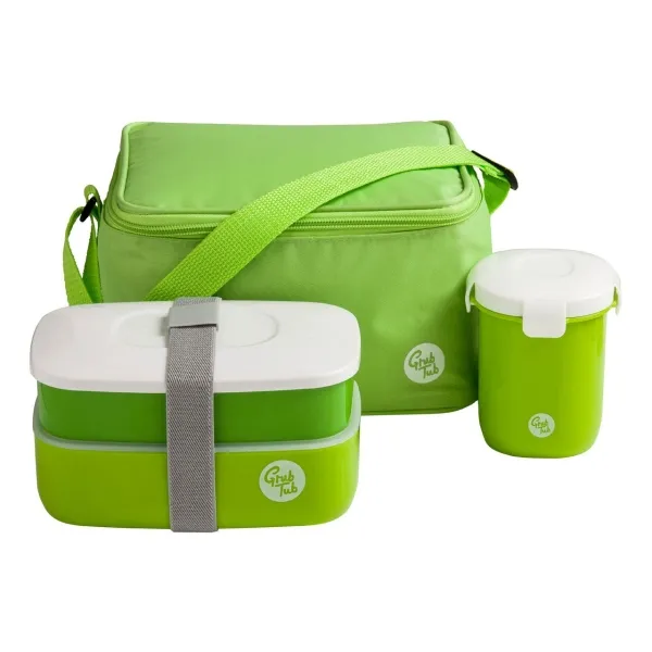Grub Tub Lunch Box W/Cutlery & Cool Bag 3Pce