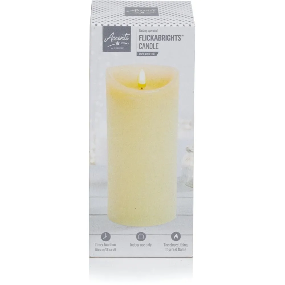 Flickabright Candle-Cream 23X9cm