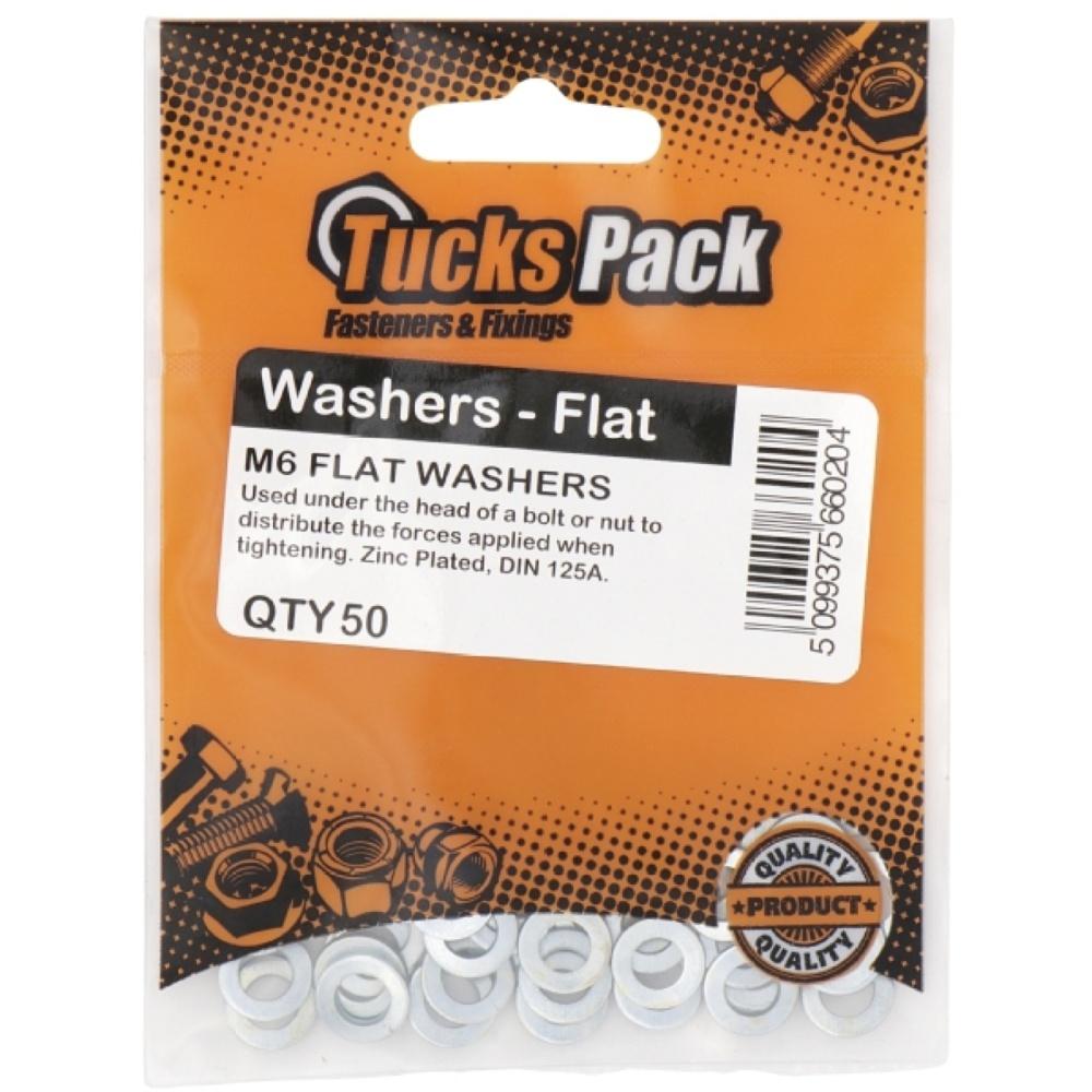 Tucks - M6 Flat Washer Zinc Plated Din125A
