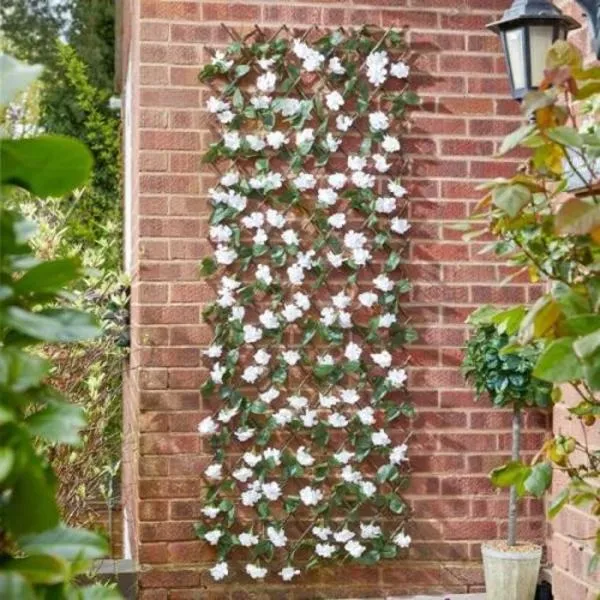 Solar Inlit Hydrangea Faux Trellis 180 X 90cm