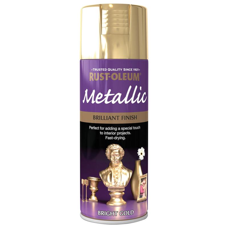 Rust Oleum Metallic Spray Paint 400ml Bright Gold