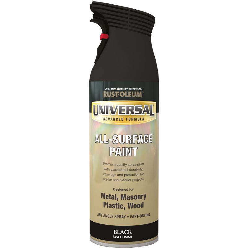 Rust Oleum Universal Spray Paint 400ml Matt Black
