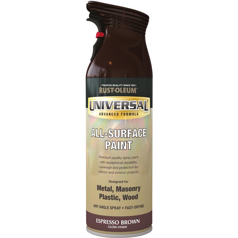 Rust Oleum Universal Spray Paint 400ml Gloss Espresso Brown