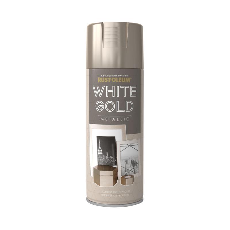 Rust Oleum Painters Touch White Gold Metallic 400ml Spray